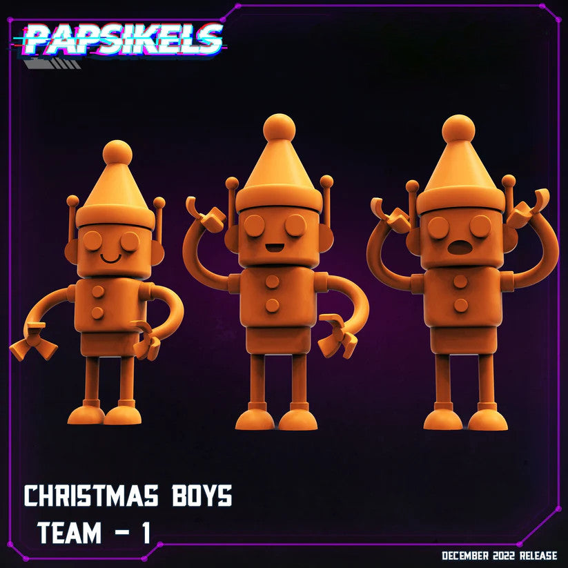 Christmas boys, set of 3, Papsikels, resin model