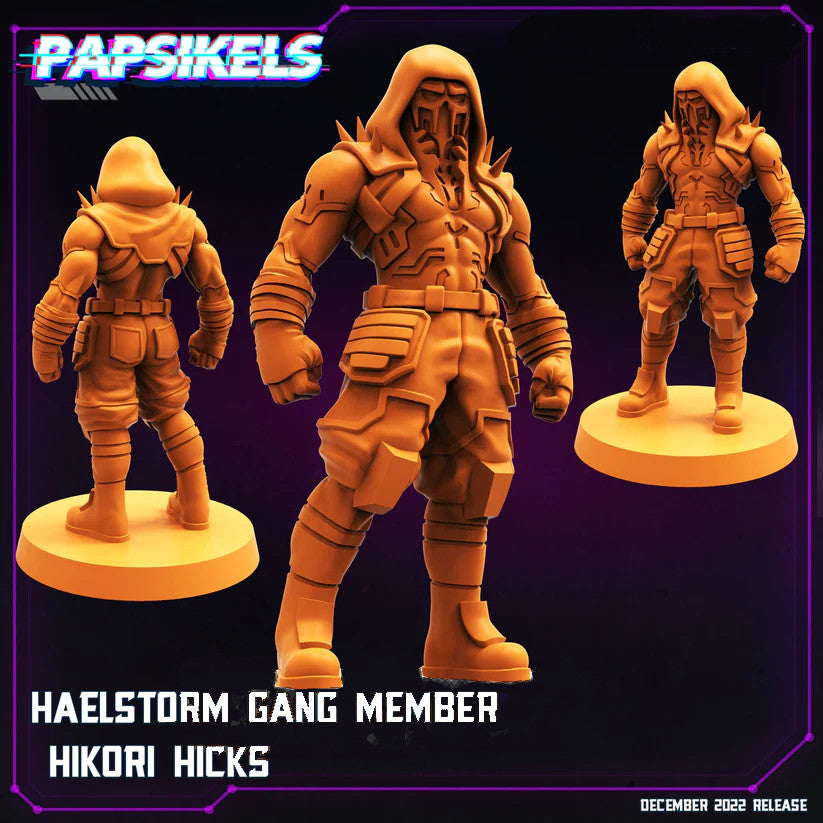 Cyberpunks Edge runners, Haelstorm Gang Member Hikori Hicks, Papsikels, resin model