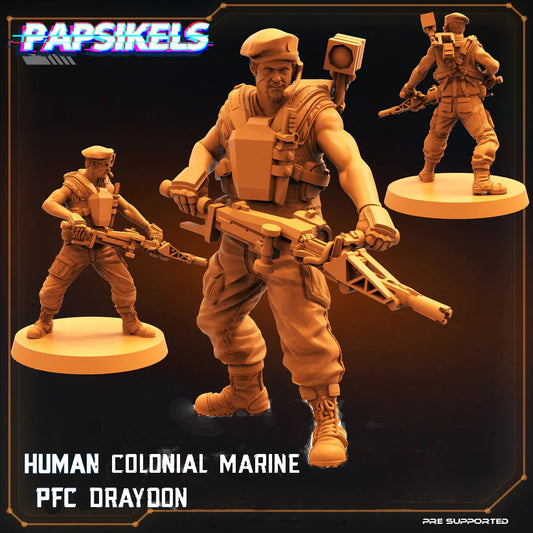 Human Colonial Marine PFC Draydon, Papsikels, resin model