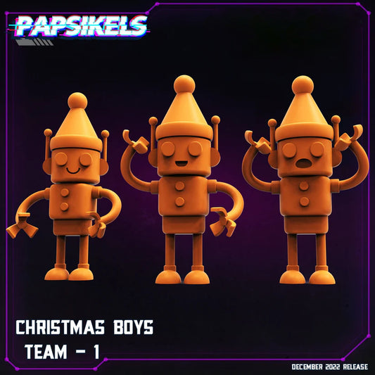 Christmas boys, set of 3,  Papsikels, resin model