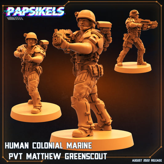 Colonial Marine PVT Matthew Greenscout, Papsikels, resin model