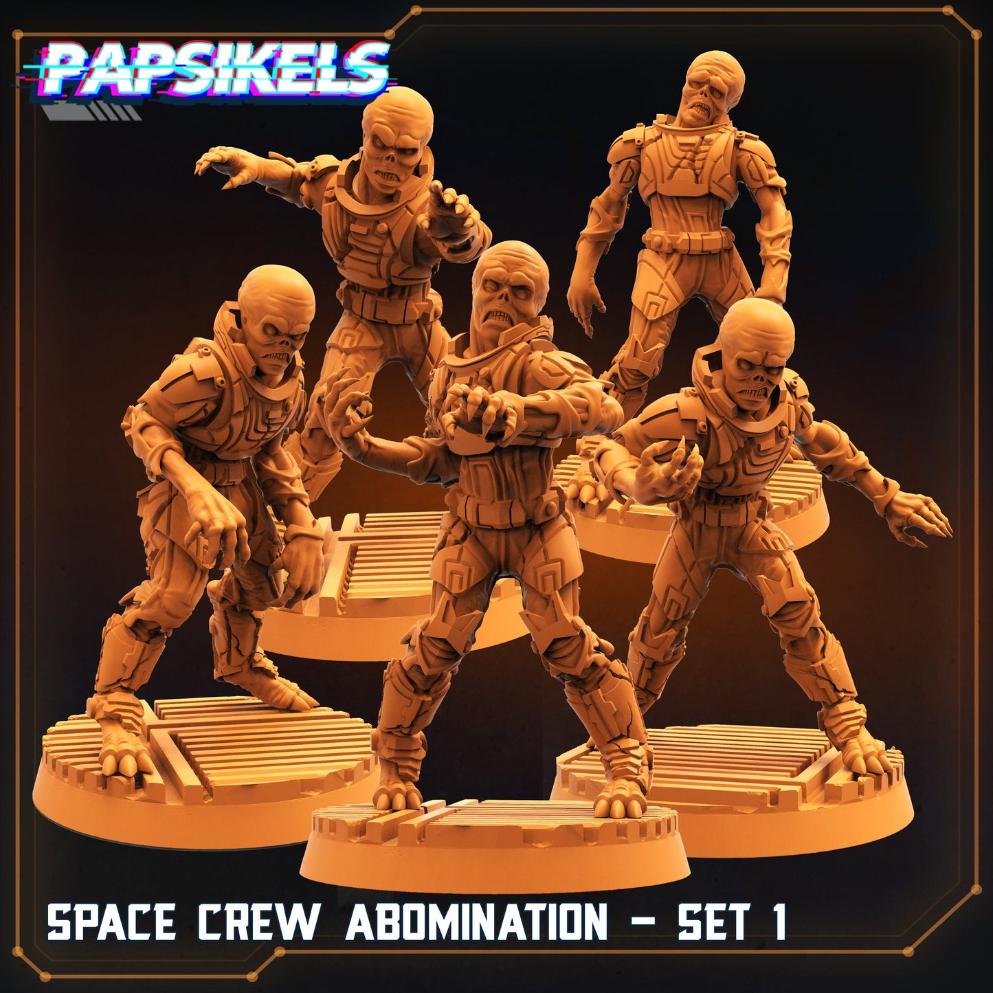 Full set x5 Space crew Abomination, Papsikels ,  resin model