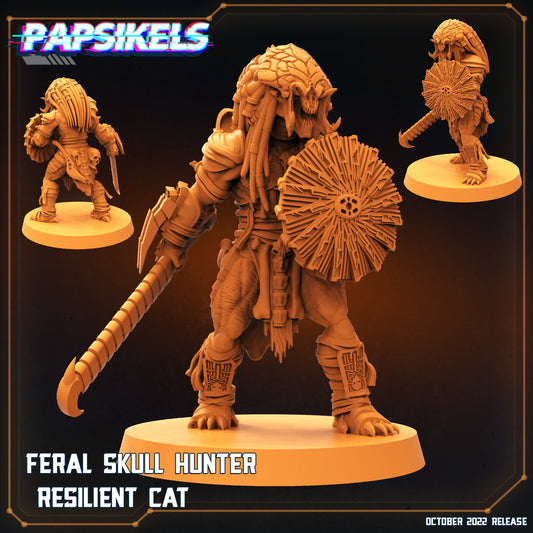 Feral Skull Hunter Resilient Cat, Papsikels, resin model