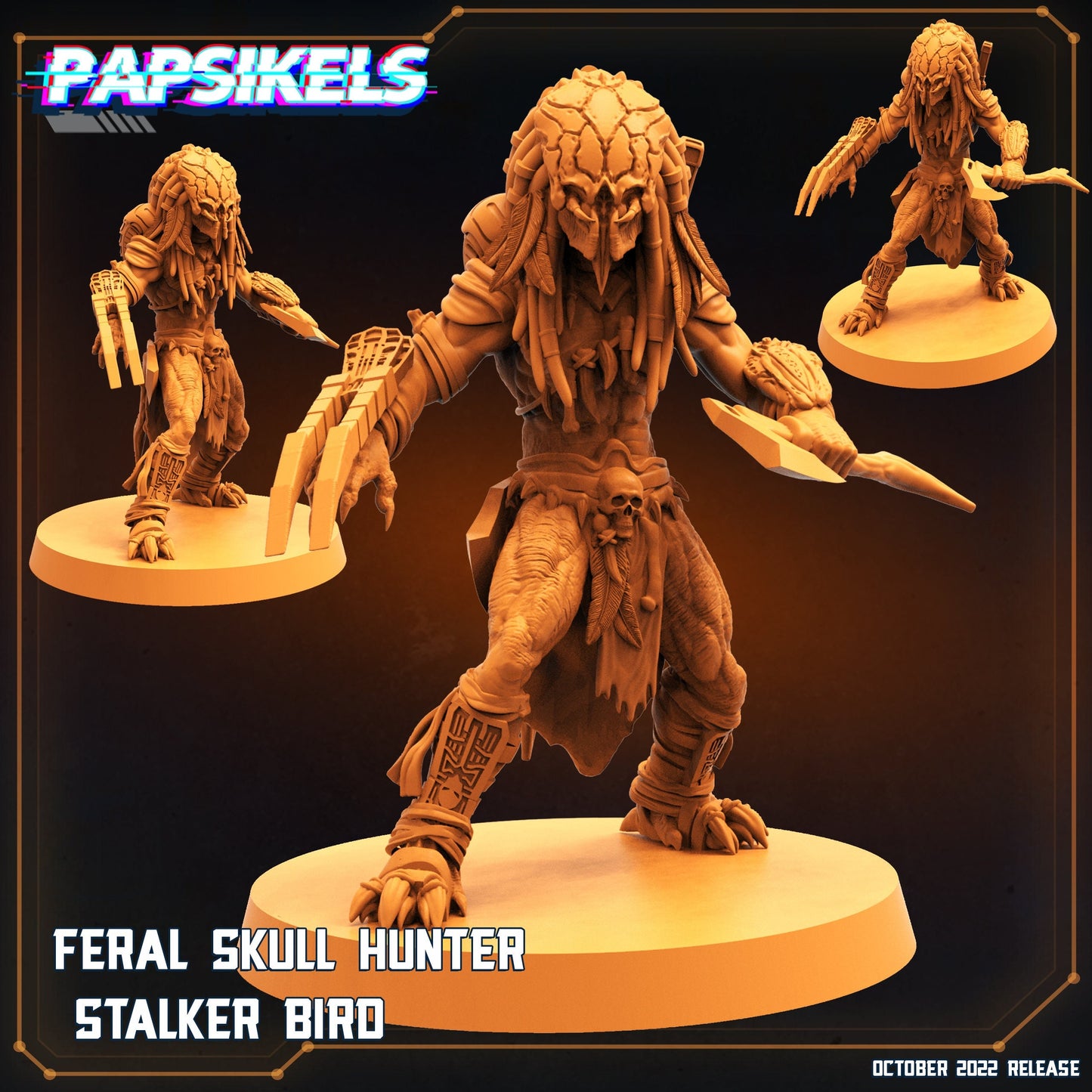 Feral Skull Hunter Stalker Bird, Papsikels, resin model