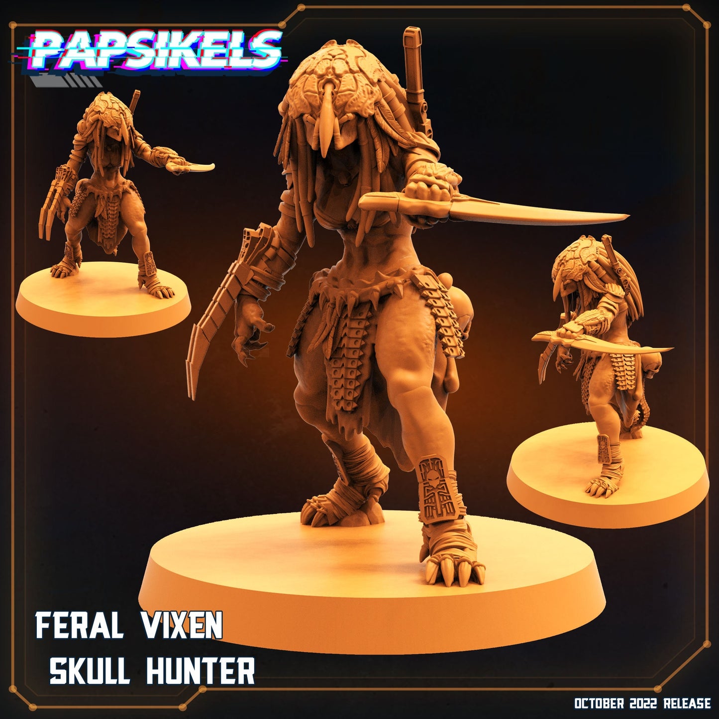 Feral Vixen Skull Hunter, Papsikels, resin model