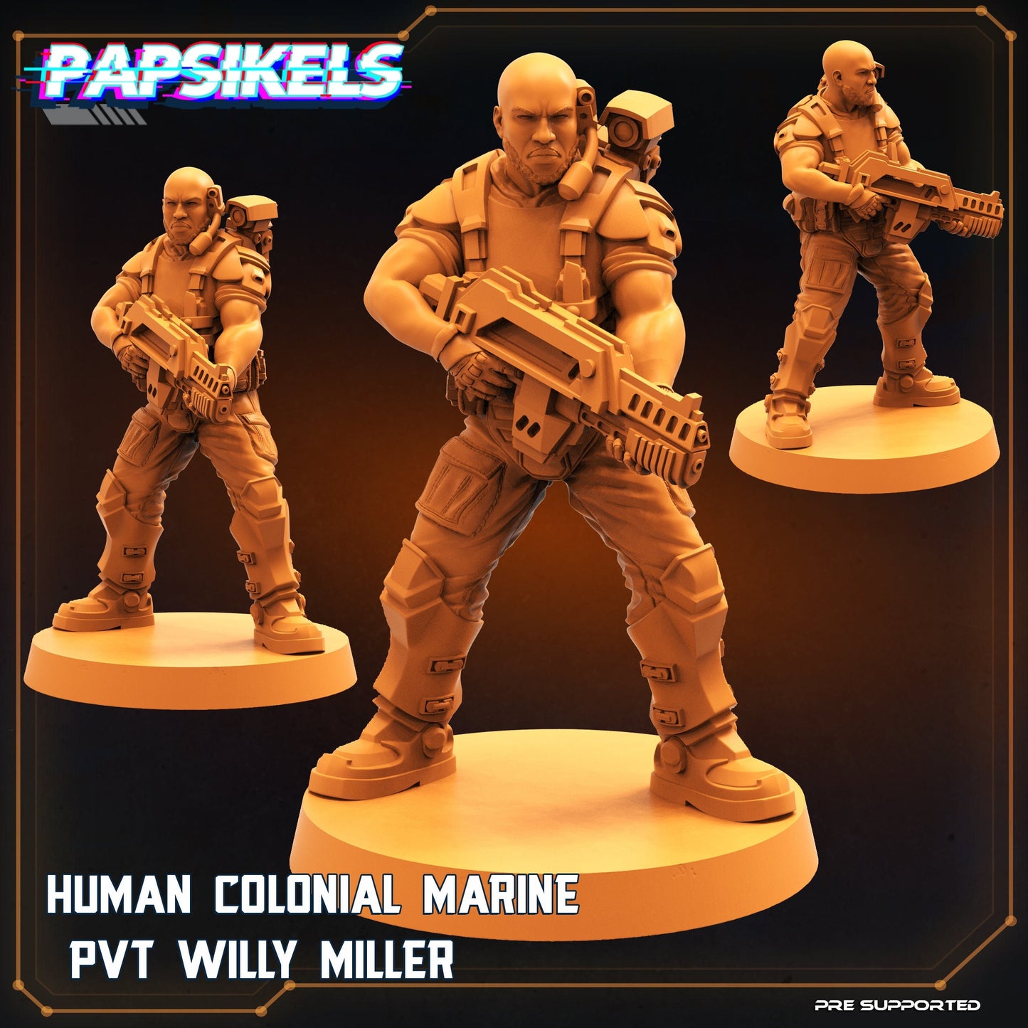 Human Colonial Marine PVT Willy Miller, Papsikels, resin model