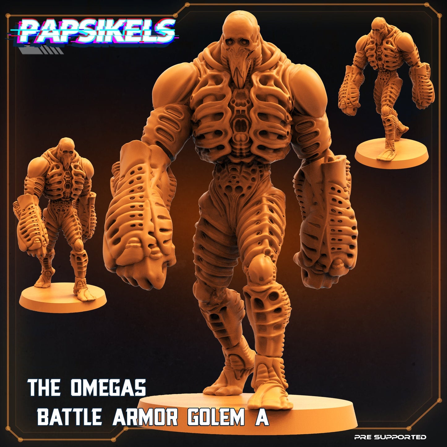 The Omega Battle Armour Golem A, Huge 70mm tall, Papsikels ,  resin model