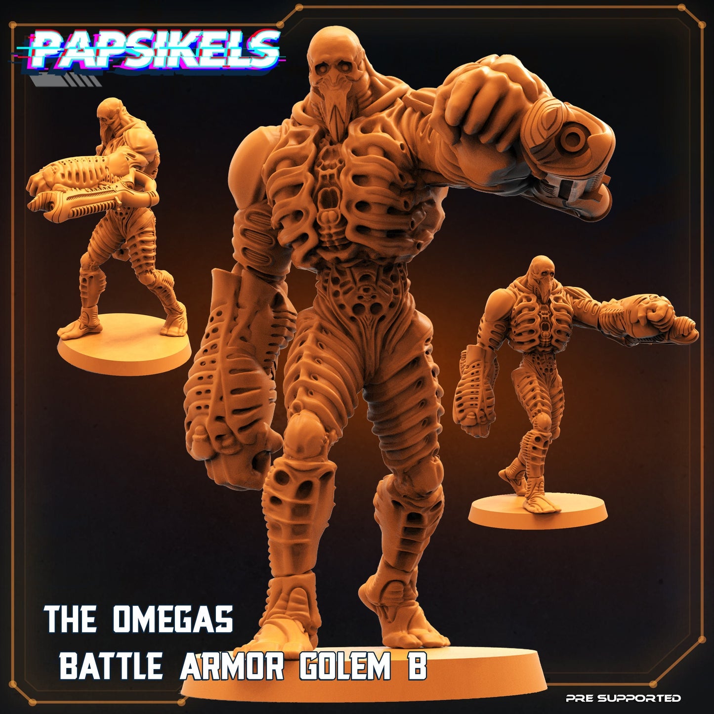 The Omega Battle Armour Golem B, Huge 70mm tall, Papsikels ,  resin model