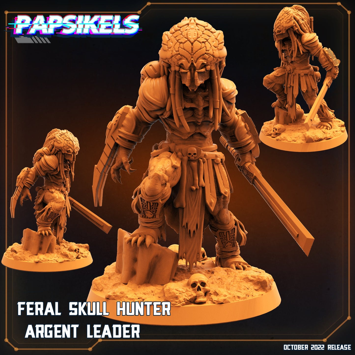 Feral Skull Hunter Argent Leader , Papsikels, resin model