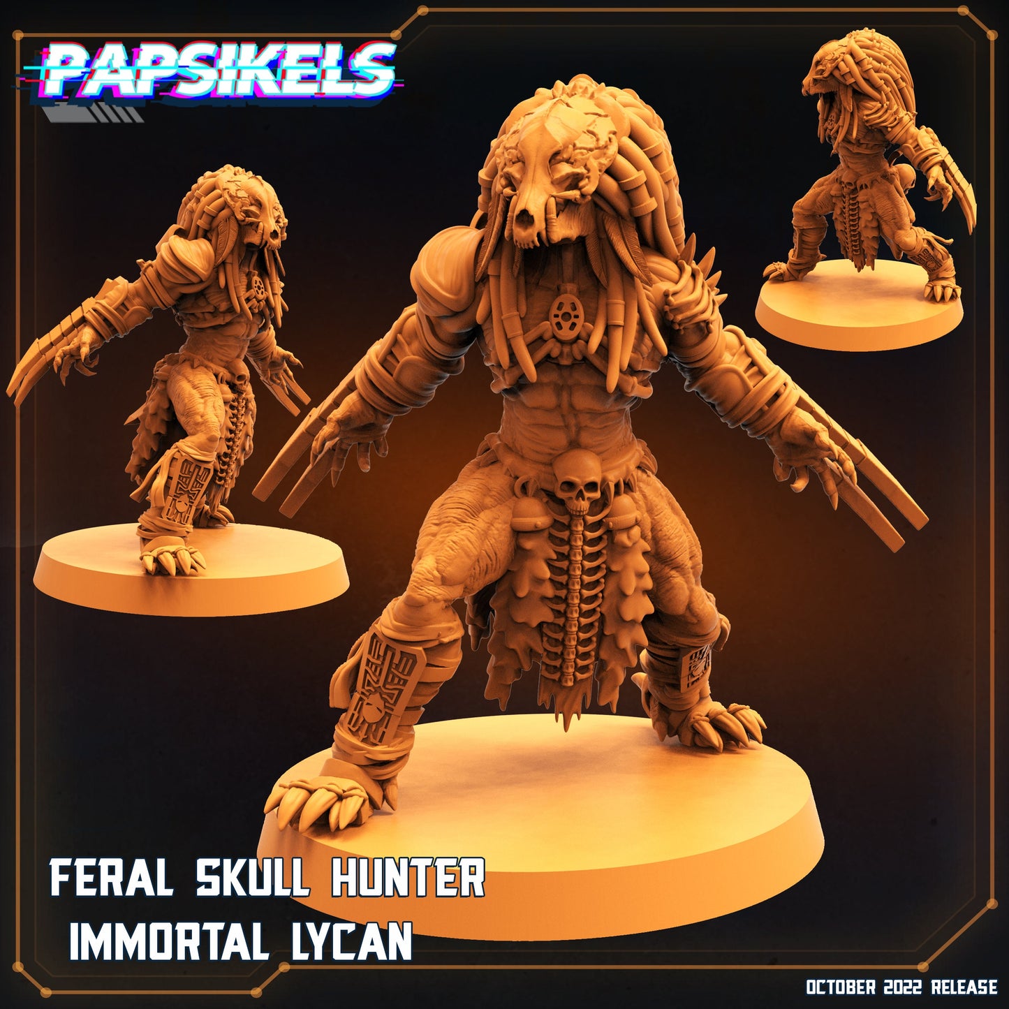 Feral Skull Hunter Immortal Lican, Papsikels, resin model