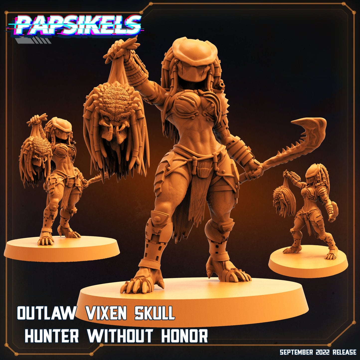 Outlaw Vixen Skull Hunter Without Honor , Papsikels, resin model