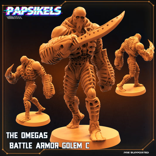 The Omega Battle Armour Golem C, Huge 70mm tall, Papsikels ,  resin model