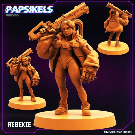 Cyberpunks Edge runners Rebekie (Rebecca), Papsikels, resin model