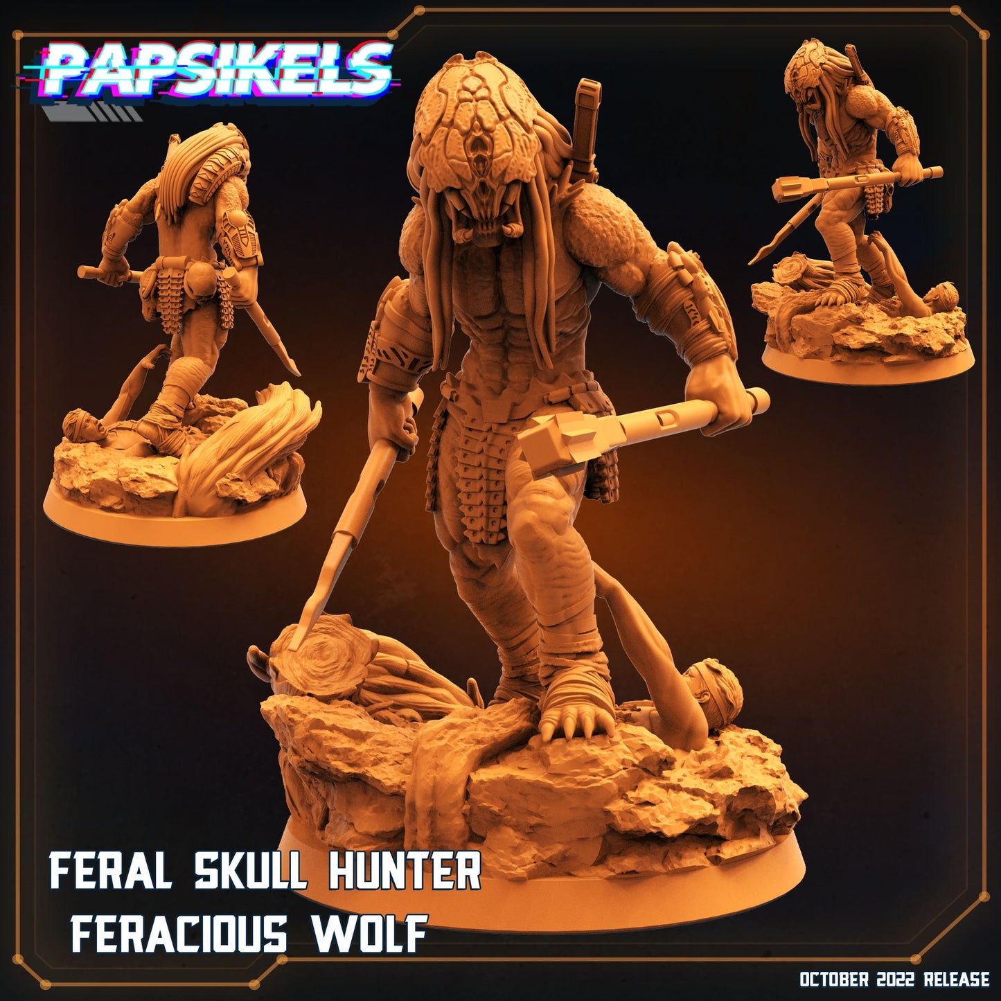 Feral Skull Hunter Ferocious Wolf, (Feracious wolf)  , Papsikels, resin model