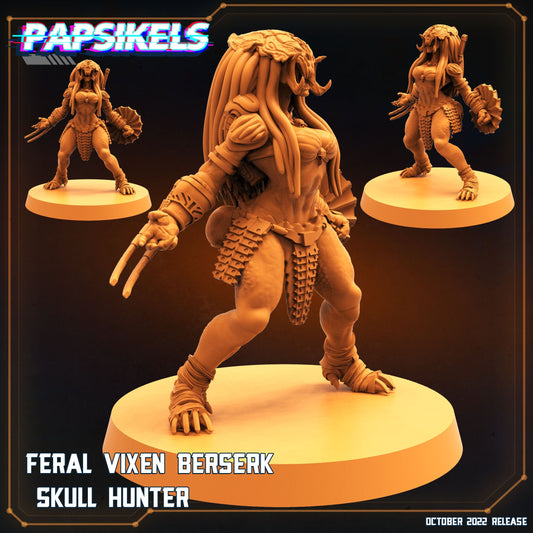 Feral Vixen Berserker Skull Hunter, Papsikels, resin model