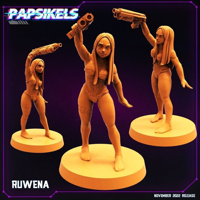 Cyberpunks Edge runners Ruwena (Rebecca), Papsikels, resin model