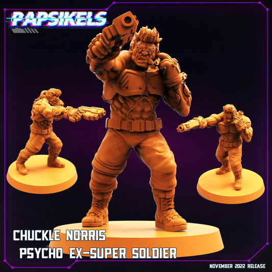 Cyberpunks Edge runners Chuckle Norris Psycho ex super soldier, Papsikels, resin model