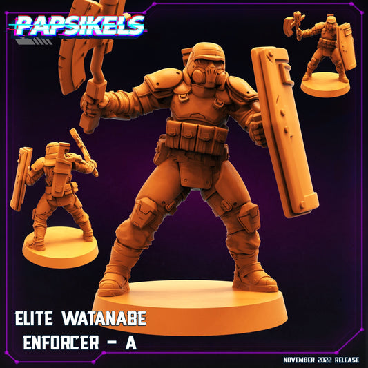 Cyberpunks Edge runners Elite Watanabe Enforcer A, Papsikels, resin model