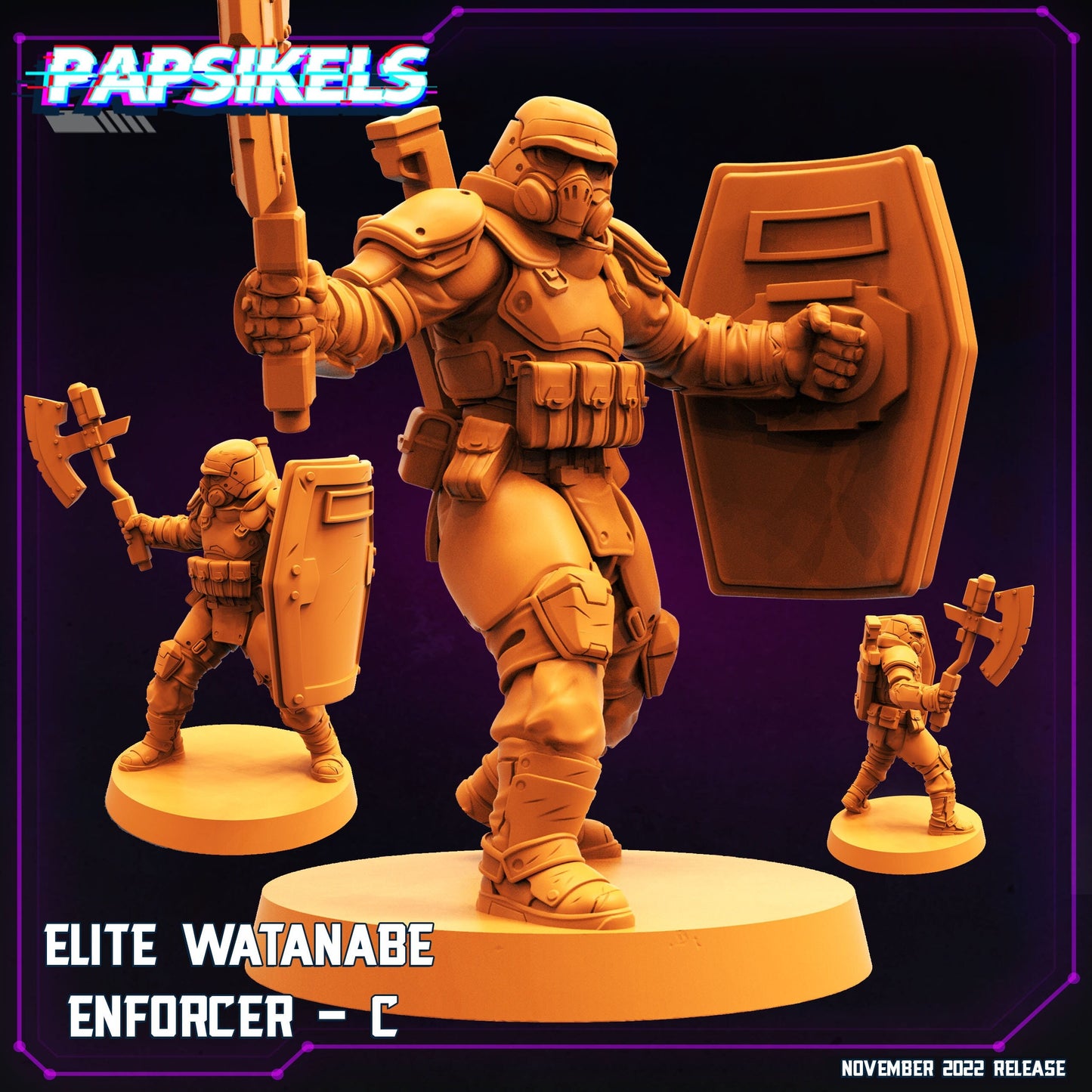 Cyberpunks Edge runners Elite Watanabe Enforcer C, Papsikels, resin model