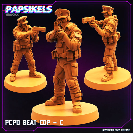 Cyberpunks Edge runners PCPD Beat Cop C, Papsikels, resin model