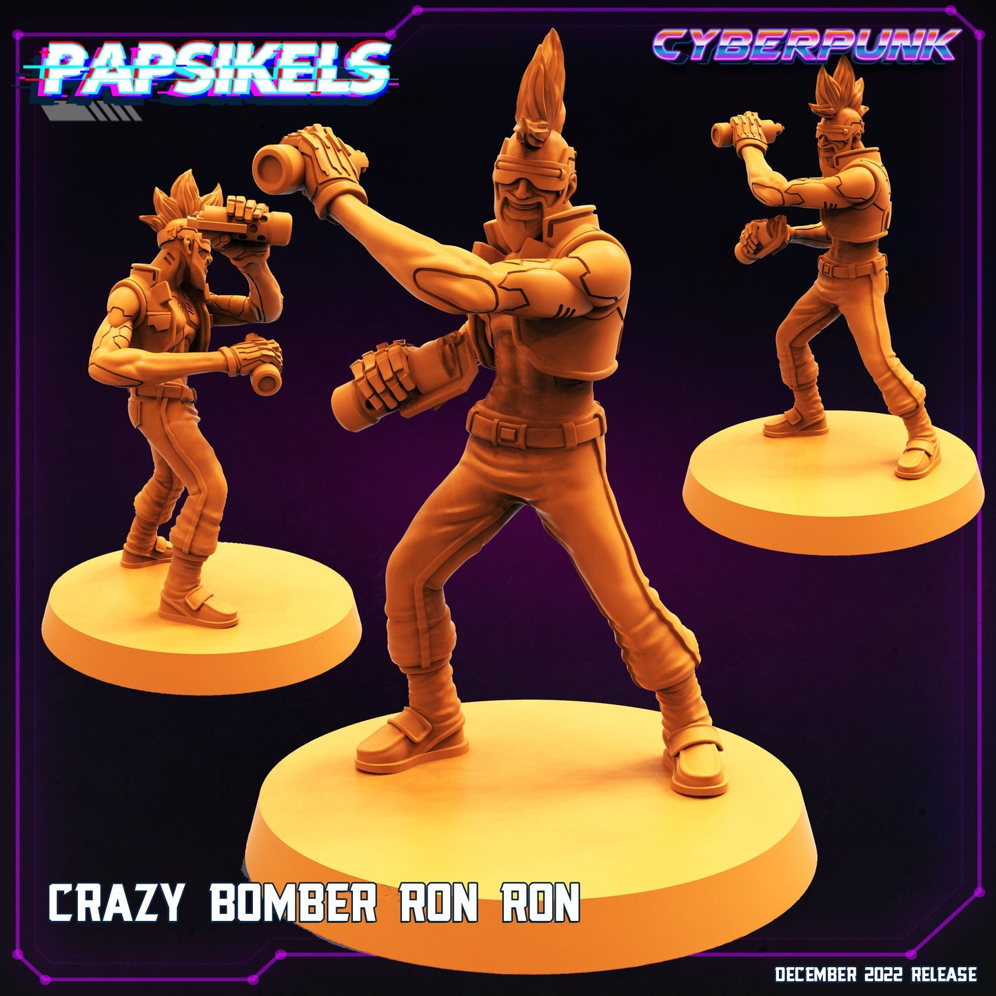 Cyberpunks Edge runners, Cyber Crazy Bomber Ronron, Papsikels, resin model