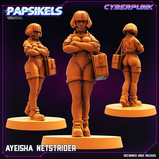 Cyberpunks Edge runners Ayeisha Net Strider, Papsikels, resin model