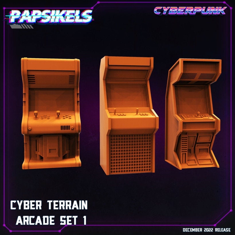 Cyberpunks Edge runners Cyber Arcade Set 1, Papsikels, resin model