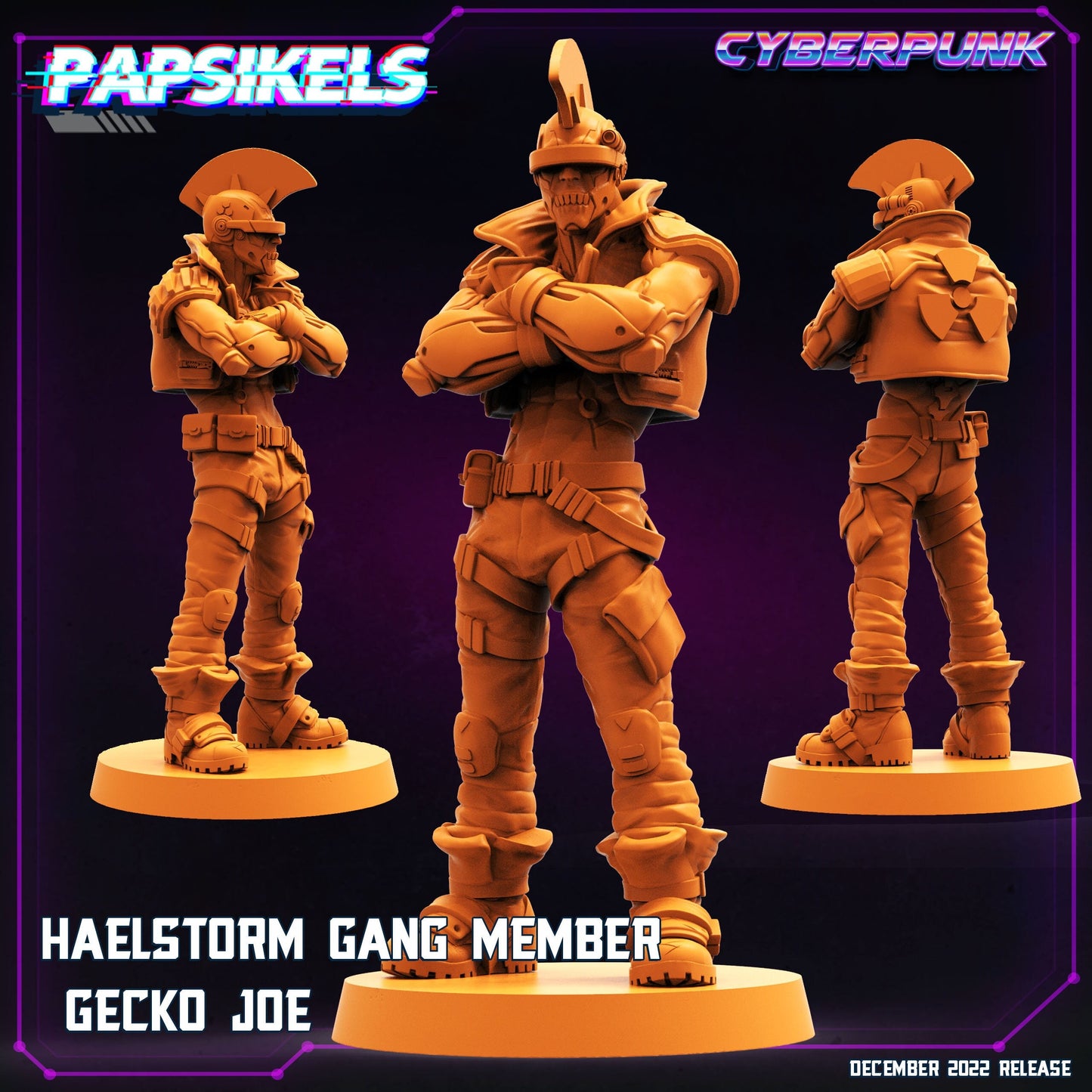 Cyberpunks Edge runners, Haelstorm Gang Member Gecko Joe, Papsikels, resin model