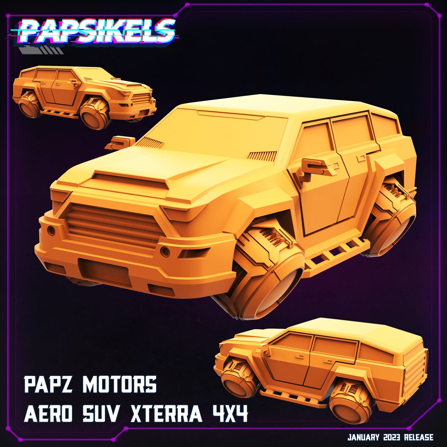 Cyber punk, Papz Motors Aero Suv Xterra 4x4, Papsikels, resin model