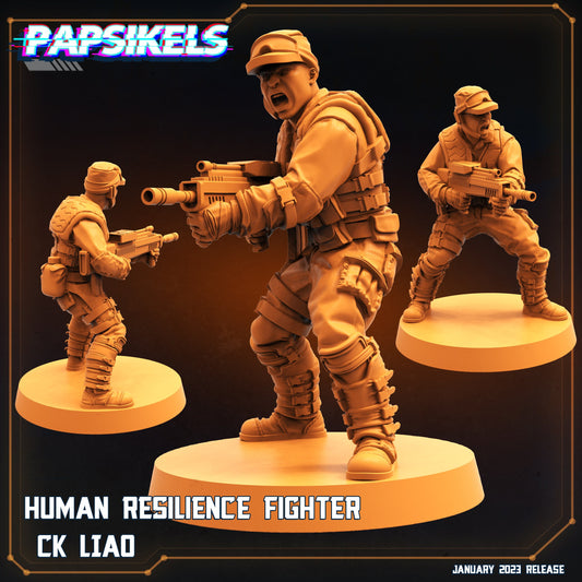 Human resilience Fighter Ck liao , Papsikels, resin model