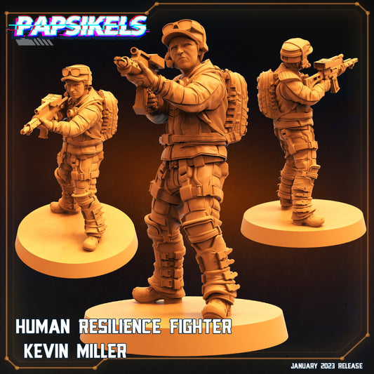 Human resilience Fighter Kevin Miller, Papsikels, resin model