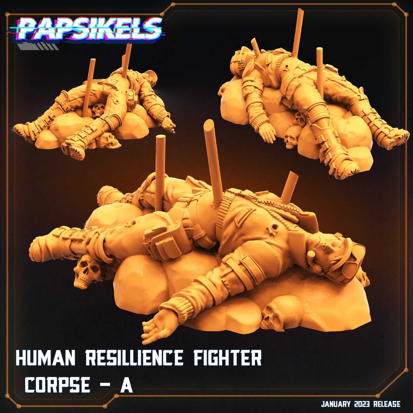 Human resilience Fighter Corpse A, Papsikels, resin model