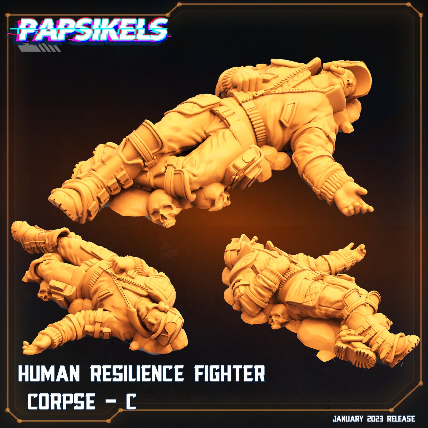 Human resilience Fighter Corpse C, Papsikels, resin model