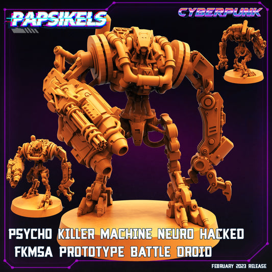 Cyberpunks Psycho Killer Machine Neuro Hacked Fkmsa Prototype Battle Droid, Papsikels