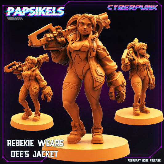 Cyberpunks Edge runners Rebekie Wears Dee Ramirez Jacket (Rebecca), Papsikels