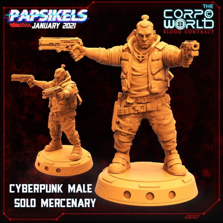 Cyberpunk male solo Mercenary, Papsikels