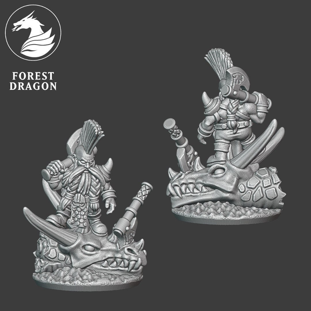 10mm , Dwarf Berserkers, May'23 full set, Forest Dragon