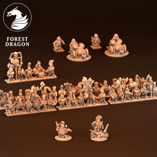 10mm , Dwarf Berserkers, May'23 full set, Forest Dragon
